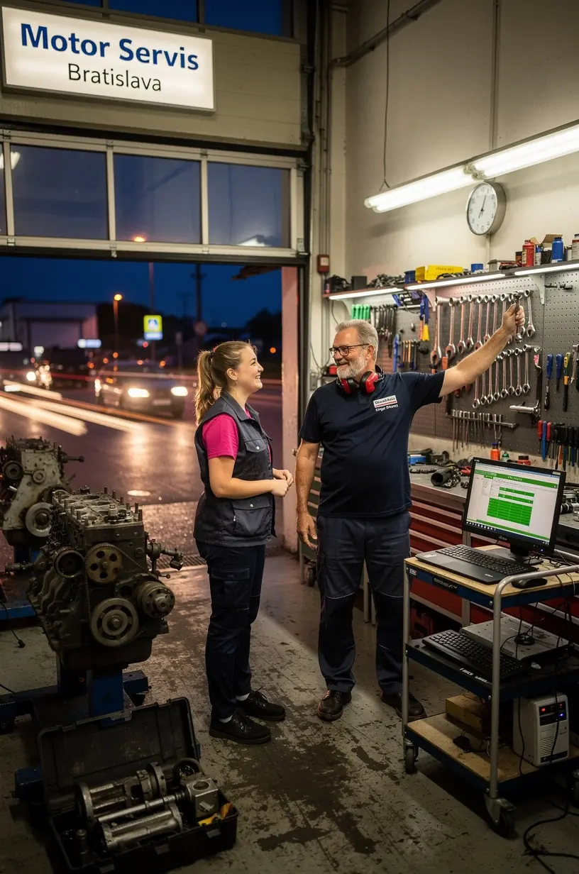 Pracovná stanica s nástrojmi na údržbu a optimalizáciu motorov